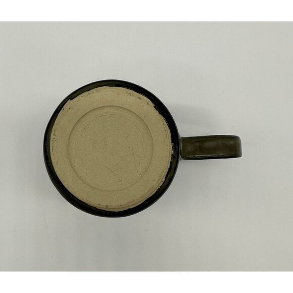 Handmade Art Pottery Mug Black Hearts Gray Cup Signed KLA Footed Love Valentines - Picture 7 of 10